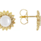 Cultured Freshwater Pearl Sunburst Stud Earrings In 18K Gold Over
Sterling Silver 6.5-7mm