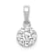 Rhodium Over 10k White Gold 0.26 ctw Diamond Circle Cluster Pendant