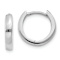 Rhodium Over 14k White Gold 3/8" Round Hinged Hoop Earrings