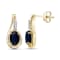 Black Sapphire 14K Gold Over Sterling Silver Earrings 1.10ctw