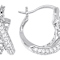 Crossover CZ Hoop Earrings In Sterling Silver