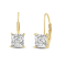 White Cubic Zirconia 14k Yellow Gold Earrings With Velvet Gift Box 1.00ctw