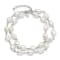 Sterling Silver 2-Strand White Baroque Freshwater Cultured Pearl 8.5in Bracelet