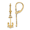 14k Yellow Gold Polished Navy Anchor Earrings