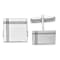 14k White Gold Men's Square With Line Design Cuff Links