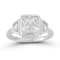 Rachel Zoe Bezel Set CZ Three-Stone Ring in Rhodium Over Sterling Silver