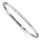 Rhodium Over 14k White Gold 3mm Polished Square Tube Slip-on Bangle