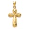 14k Yellow Gold 3D Polished Reversible Cross Pendant
