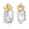 Freshwater Pearl Pear Shape Drop Earrings In 14K Gold Over Sterling Silver
