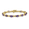14K Two-tone Gold 7x5mm Oval Amethyst Bracelet