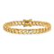 14K Yellow Gold 7.5mm Hand-Polished Flat Beveled Curb Chain Bracelet