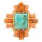 Barse Jewelry Composite Turquoise With Opal & Coral Gold Tone Santa
Fe Cross Ring