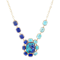 Barse Jewelry Blue Lapis Lazuli and Composite Turquoise Gold Tone
Duality Statement Necklace