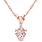 Morganite & Diamond 10K Rose Gold Pendant With Chain 0.52ctw