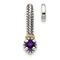 Rhodium Over Sterling Silver Antiqued with 14k Accent Polished Amethyst
Chain Slide Pendant