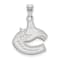 Rhodium Over Sterling Silver NHL LogoArt Vancouver Canucks Large Pendant
