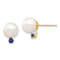 14K Yellow Gold 8-8.5mm White Round Freshwater Cultured Pearl Sapphire
Post Earrings