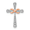 14K Two-tone Gold  Cross with Infinity Diamond Chain Slide Pendant