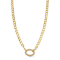 Rachel Zoe Pave CZ Link Curb Chain Necklace in 14K Gold Over Brass