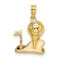 14k Yellow Gold Solid Polished and Textured Golfing Charm