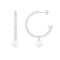 White Cultured Freshwater Pearl Rhodium Over Sterling Silver 7-8mm Round Earrings