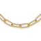 14K Yellow Gold Polished Textured Oval Link Necklace