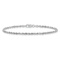 Rhodium Over 10k White Gold 2.75mm Diamond-Cut Quadruple Rope Link Bracelet