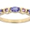 Blue Tanzanite And Lab Pink Sapphire Ring In 18K Gold Over Sterling
Silver 0.71ctw