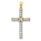 14K Two-tone Gold  Diamond Cross Pendant
