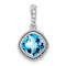 Rhodium Over 10k White Gold Beaded 0.73 cttw Swiss Blue Topaz and 0.21
cttw diamond Pendant