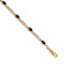 10k Yellow Gold and Rhodium Over 10k Yellow Gold Diamond and Garnet Bracelet