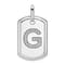Rhodium Over 14k White Gold Diamond Initial G Dog Tag Charm