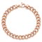 14k Rose Gold 8mm Polished and Textured Fancy Link Bracelet