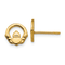 14k Yellow Gold Textured Claddagh 9.5mm Stud Earrings