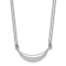 Rhodium Over Sterling Silver Curved Bar 2-Strand with 2-inch Extension Necklace