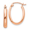 14k Rose Gold 11/16" Polished Half-Round Oval Hoop Earrings