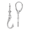 Rhodium Over Sterling Silver Polished 3D Fish Hook Leverback Earrings