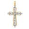 14K Two-tone Gold  Diamond Cross Pendant