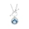 Sky Blue Topaz Solitaire Necklace In Sterling Silver 6.61ct