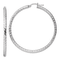 Rhodium Over Sterling Silver 3.00mm Diamond-cut Hoop Earrings