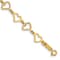 14K Yellow Gold Flat Diamond Cut Open Hearts Bracelet