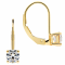 White Cubic Zirconia 14k Yellow Gold Earrings With Velvet Gift Box 1.00ctw
