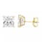 14k Yellow Gold Cubic Zirconia Square Stud Earrings - 5MM