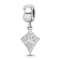 Rhodium Over Sterling Silver LogoArt Kappa Alpha Theta Kite Bead