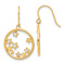14k Yellow Gold and Rhodium Over 14k Yellow Gold Diamond-Cut Stars in
Circle Dangle Earrings