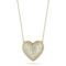 Sterling Statements 14K Yellow Gold Over Sterling Silver Pave Puffed
Heart Necklace