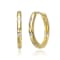CZ Flush Set Huggie Earrings In 14K Gold Over Brass