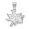 Rhodium Over Sterling Silver NHL LogoArt San Jose Sharks Medium Pendant