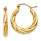 14k Yellow Gold 1/2" Polished Twisted Hoop Earrings