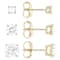 Refined Moissanite Earring Gift Set Of 3 Pairs In 14K Gold Over Sterling Silver